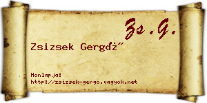 Zsizsek Gergő névjegykártya